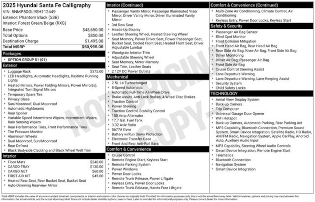 Certified 2025 Hyundai Santa Fe Calligraphy SUV