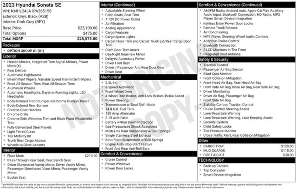 Certified 2023 Hyundai Sonata SE Sedan
