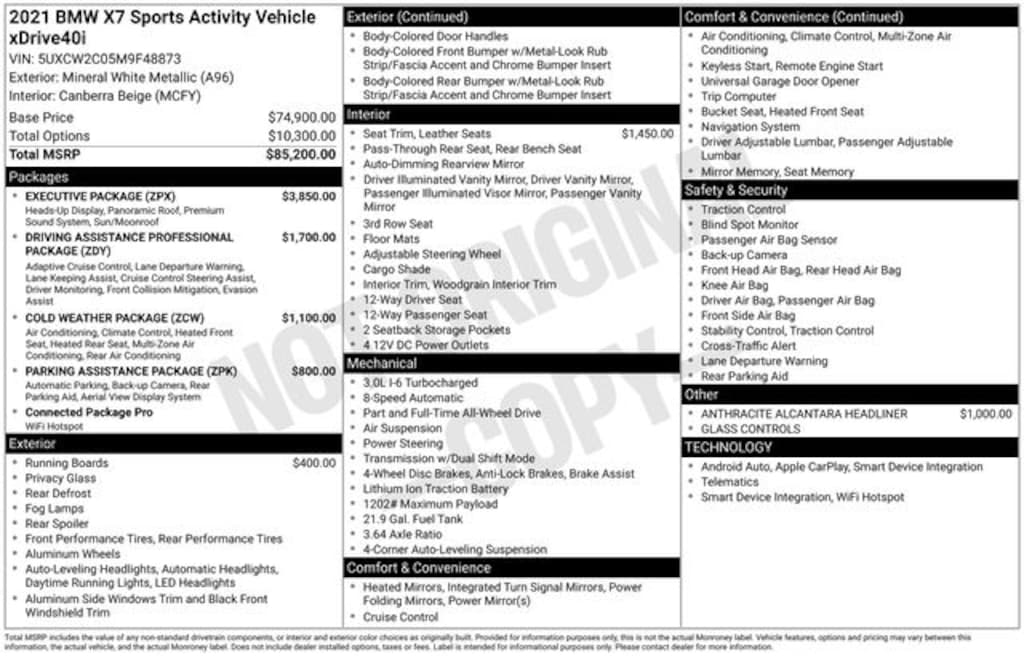 Certified 2021 BMW X7 xDrive40i SUV