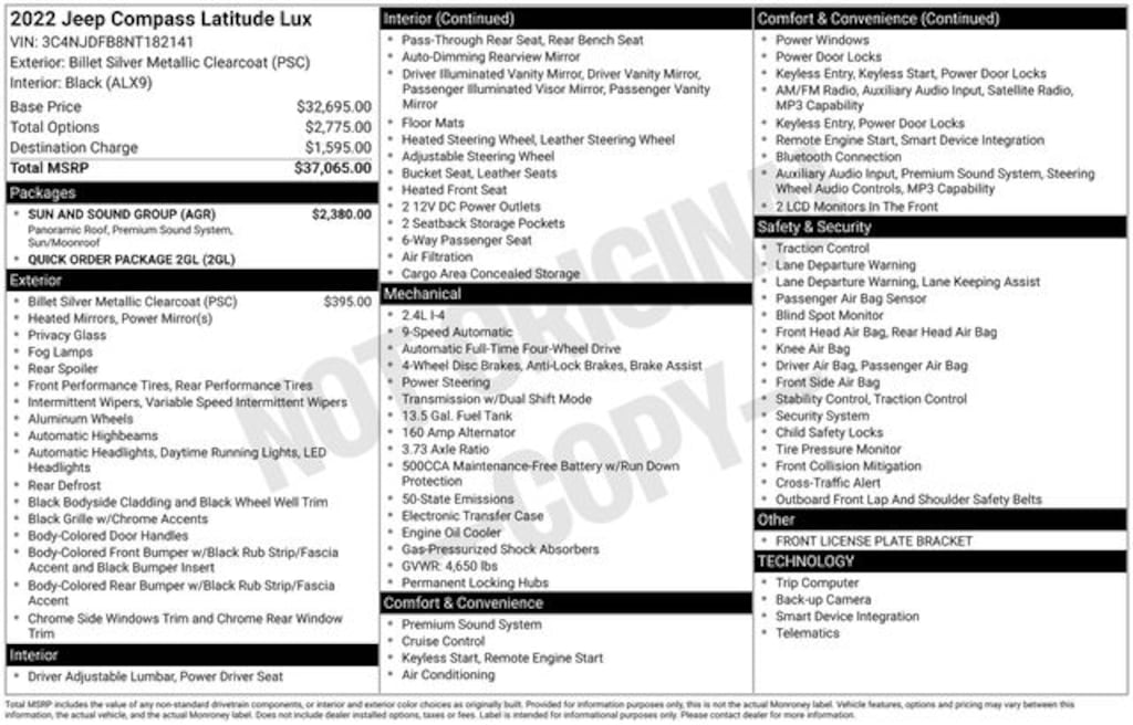 Certified 2022 Jeep Compass Latitude Lux SUV