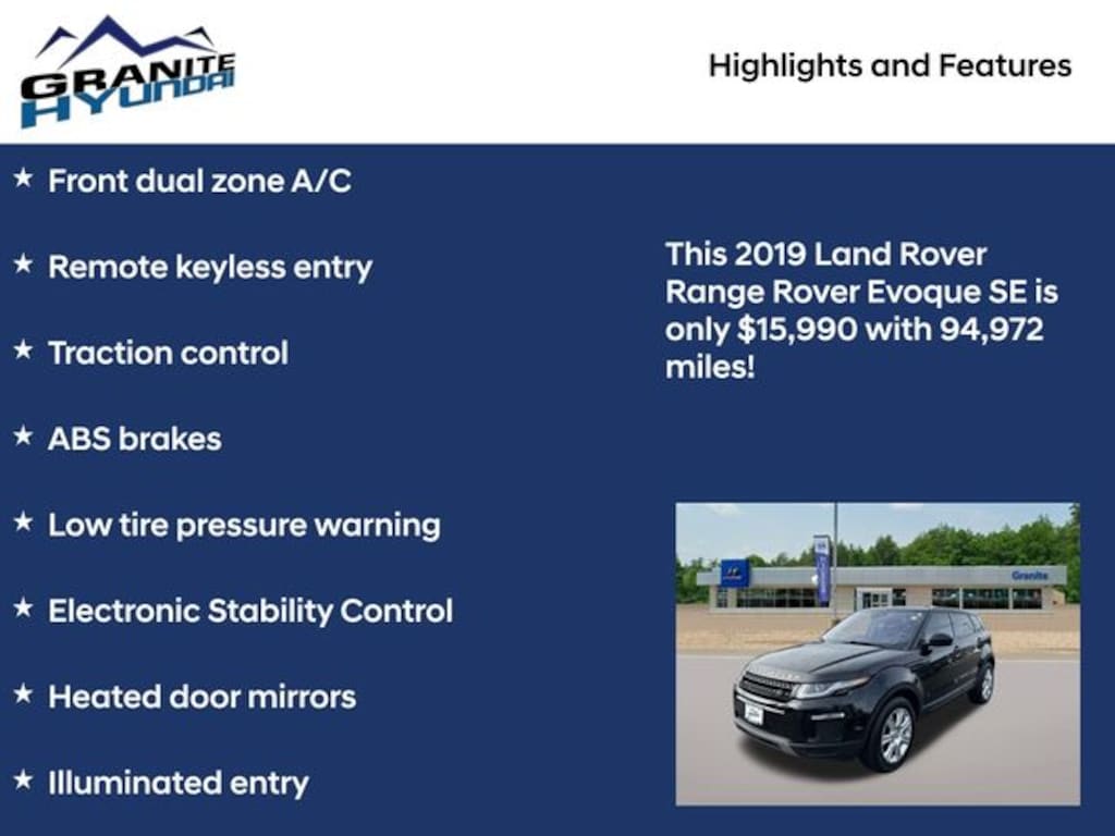 Certified 2019 Land Rover Range Rover Evoque SE SUV