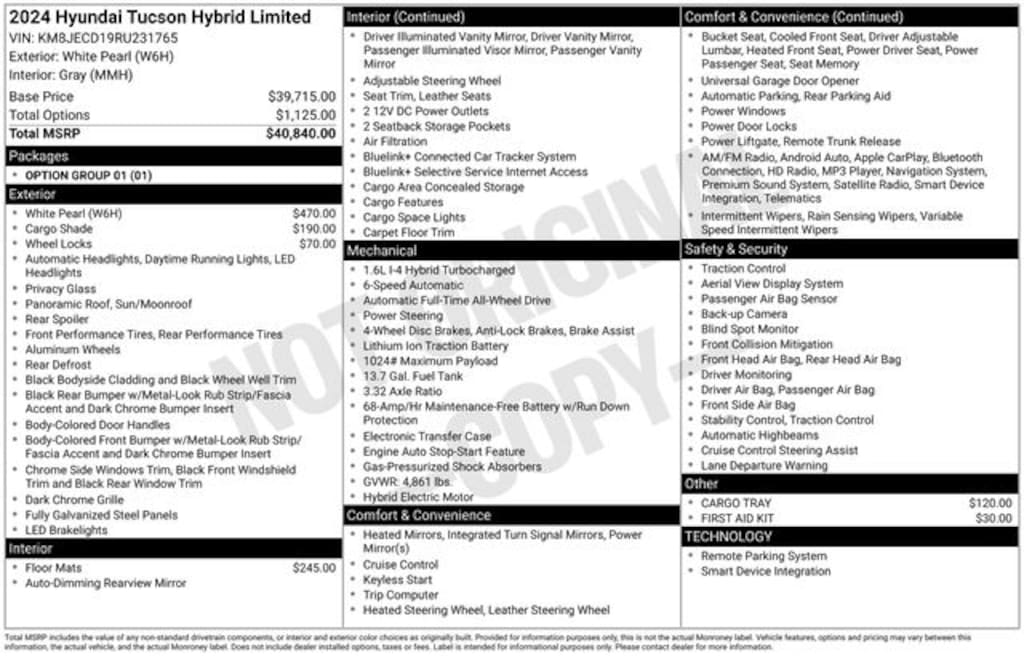 Used 2024 Hyundai Tucson Hybrid Limited SUV