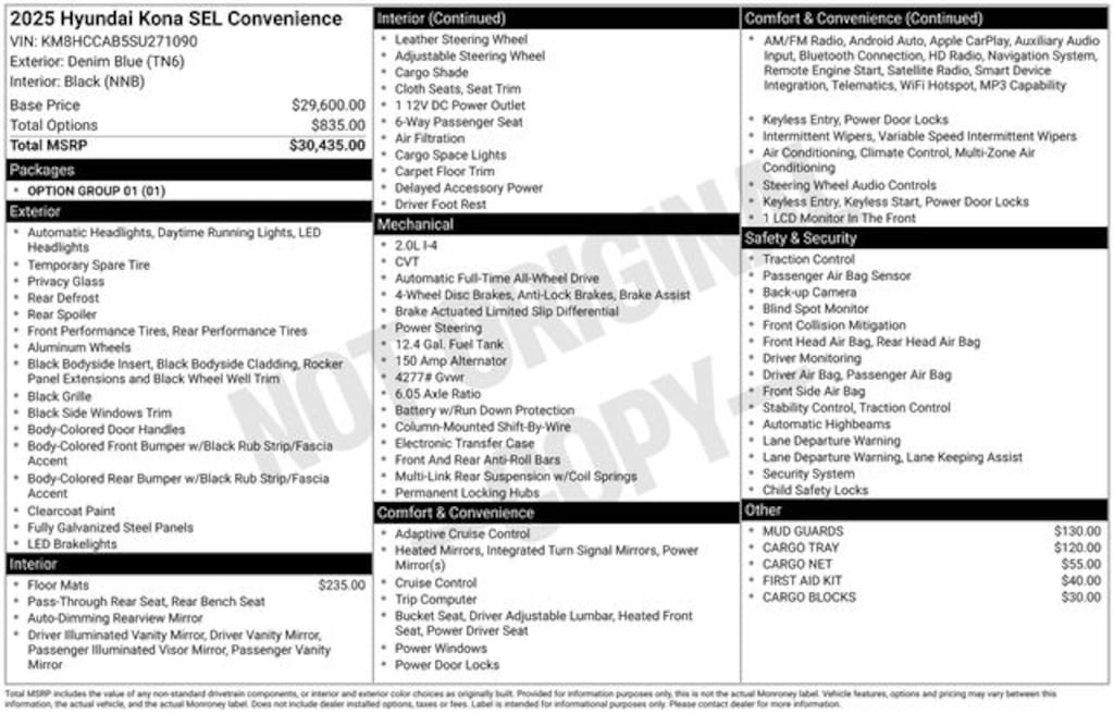 Certified 2025 Hyundai Kona SEL Convenience SUV