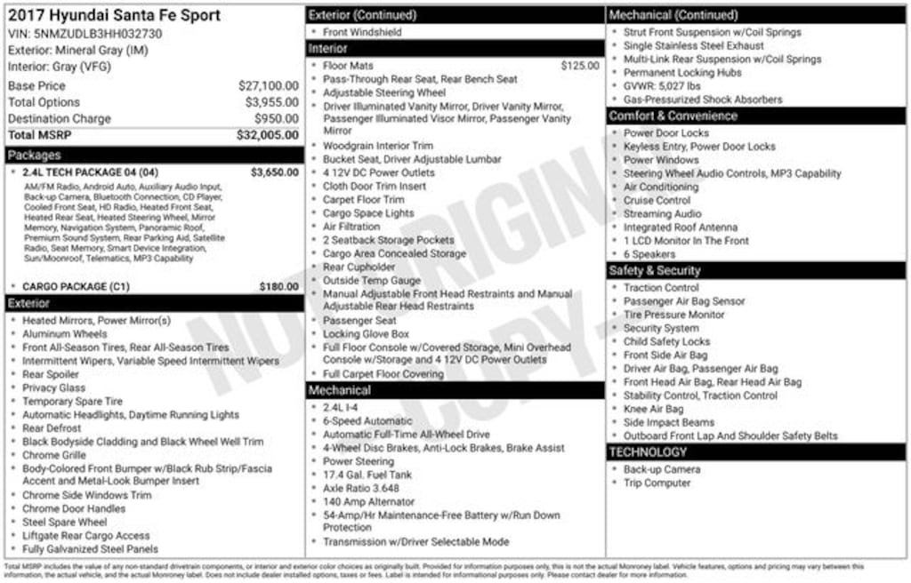 Certified 2017 Hyundai Santa Fe Sport 2.4 Base SUV