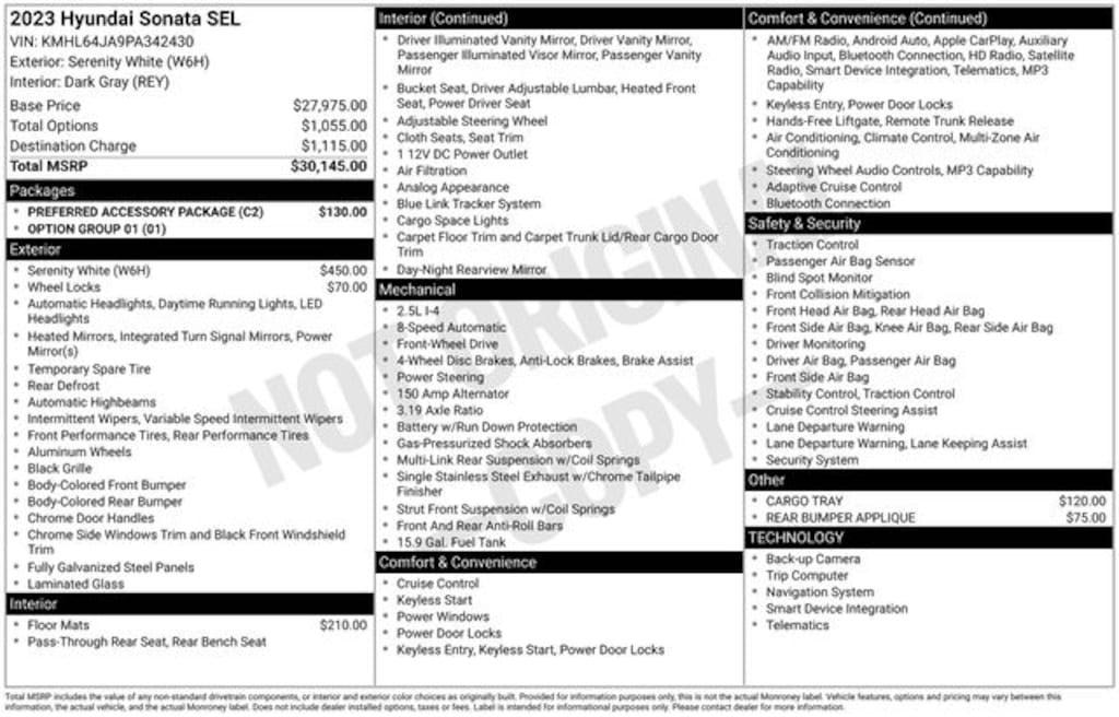 Certified 2023 Hyundai Sonata SEL Sedan