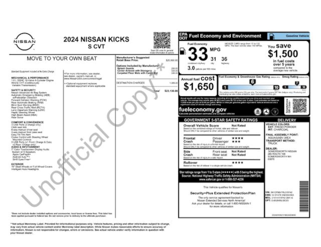 Certified 2024 Nissan Kicks S SUV