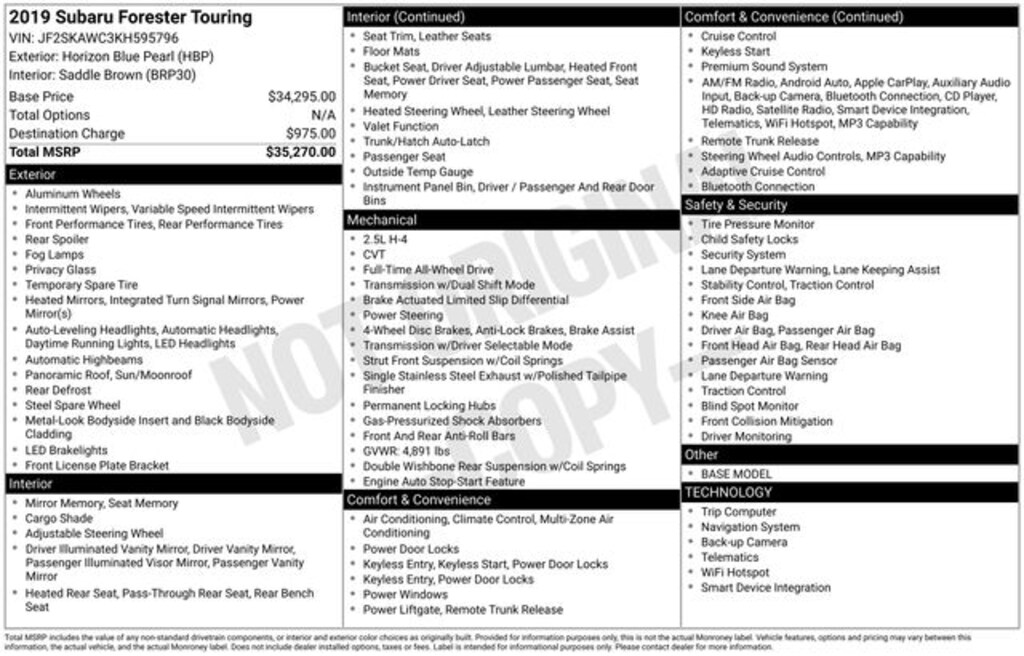 Used 2019 Subaru Forester Touring SUV