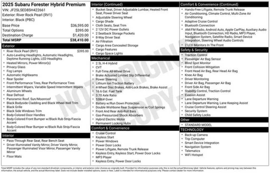 Certified 2025 Subaru Forester Hybrid Premium SUV