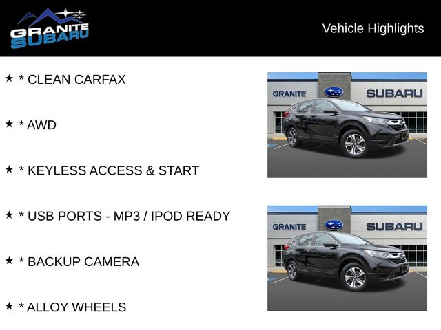 Used 2018 Honda CR-V LX with VIN 2HKRW6H33JH234161 for sale in Hudson, NH