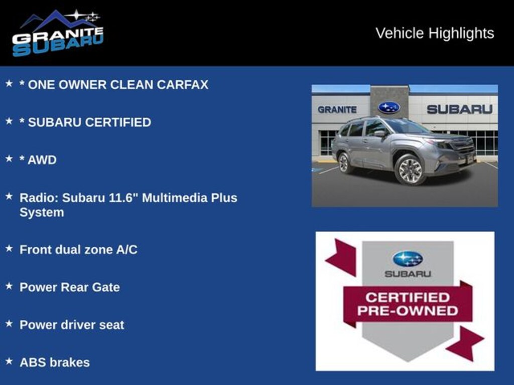 Certified 2026 Subaru Forester Premium SUV