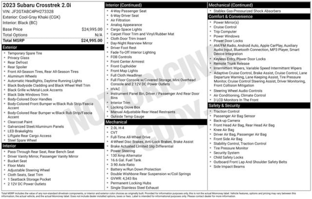 Used 2023 Subaru Crosstrek Base SUV