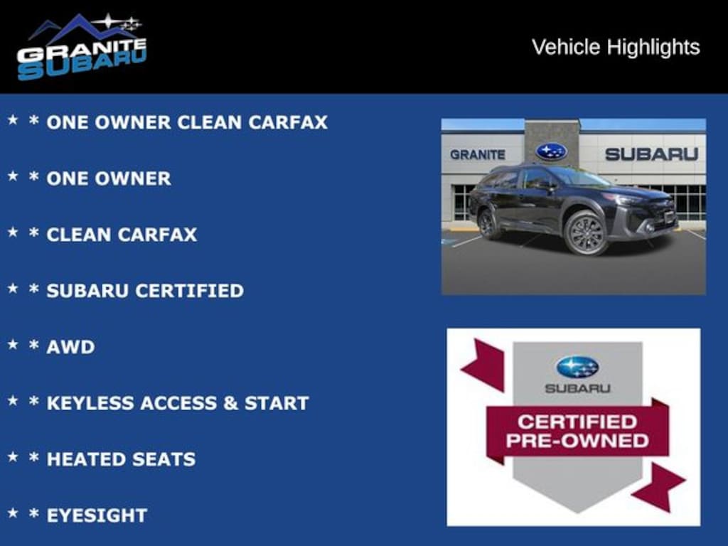 Certified 2023 Subaru Outback Onyx Edition SUV