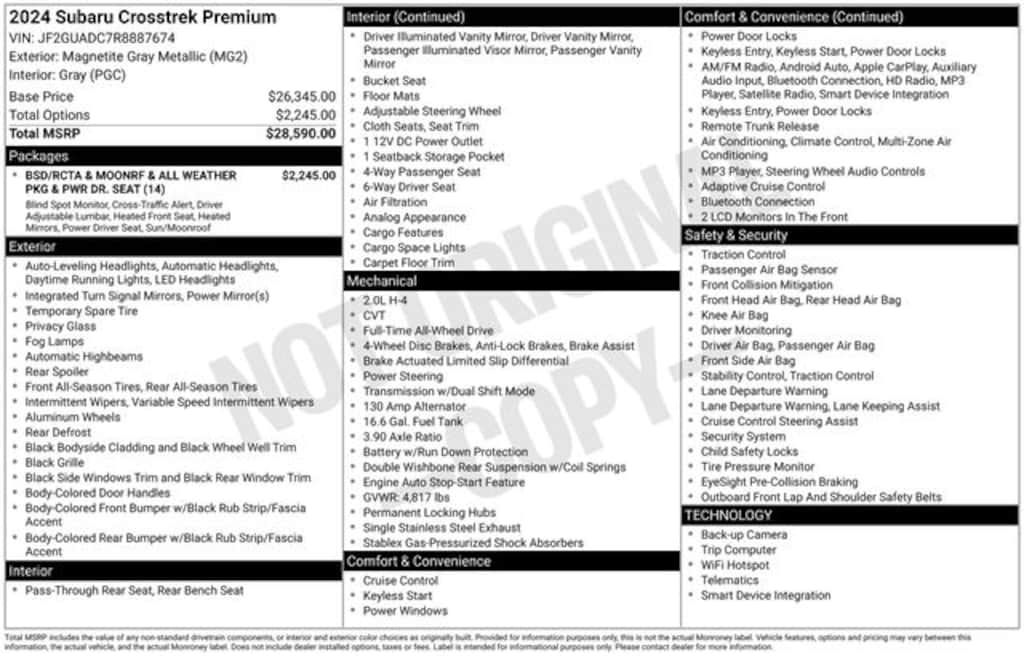 Certified 2024 Subaru Crosstrek Premium SUV