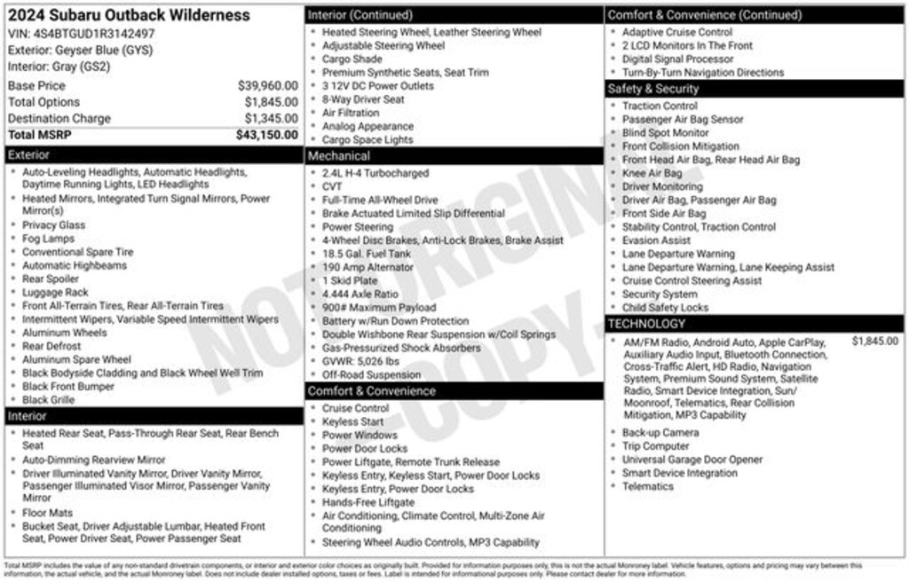Used 2024 Subaru Outback Wilderness SUV