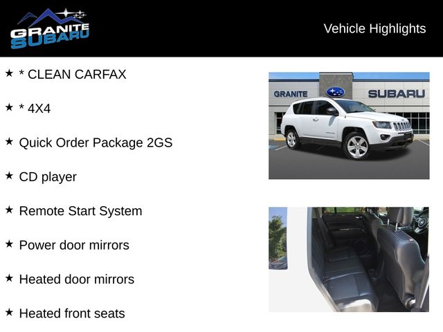 Used 2016 Jeep Compass Latitude with VIN 1C4NJDEB8GD645955 for sale in Hudson, NH