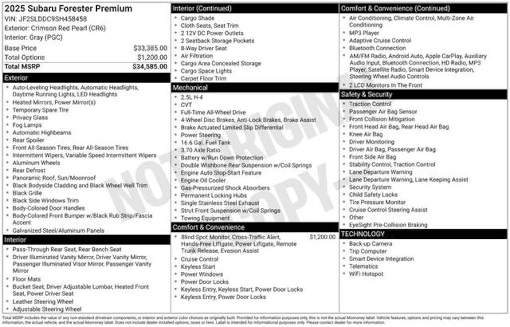 Certified 2025 Subaru Forester Premium SUV