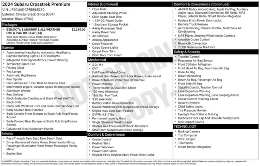 Used 2024 Subaru Crosstrek Premium SUV