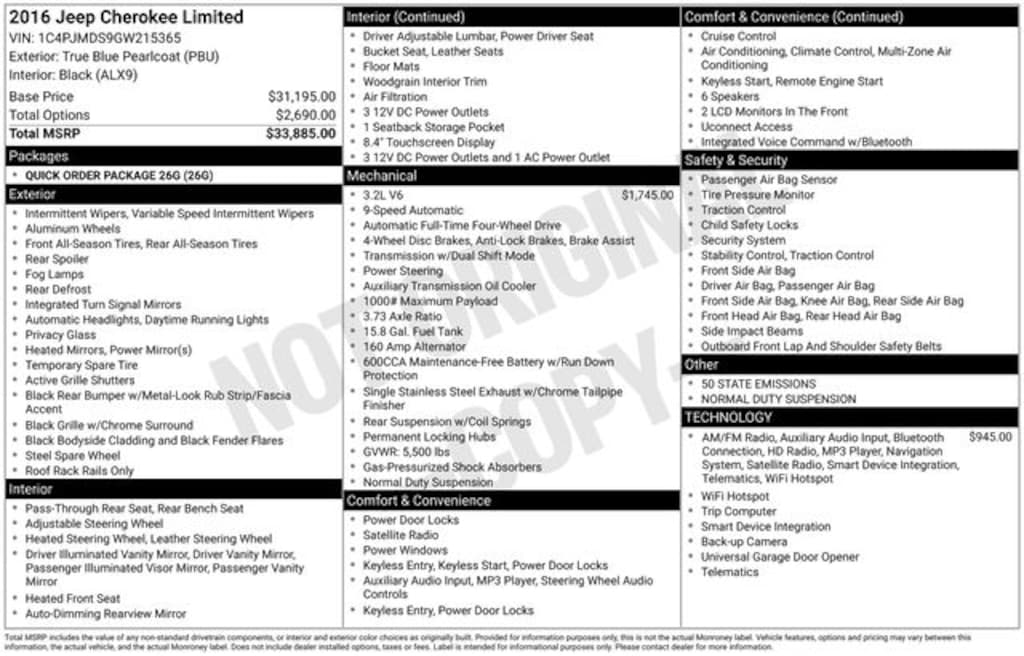 Used 2016 Jeep Cherokee Limited SUV