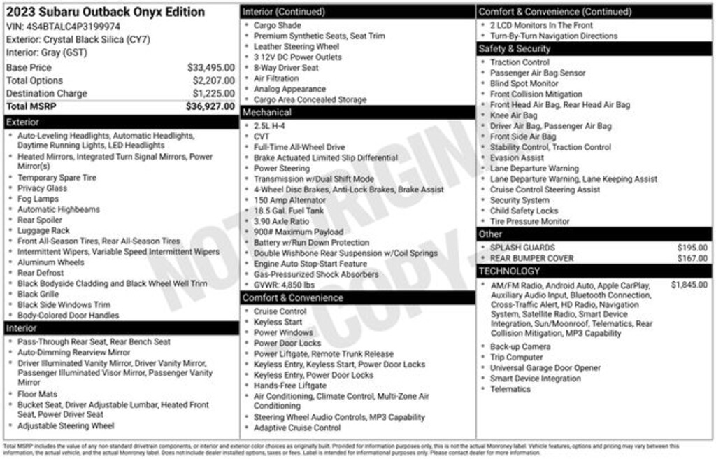 Used 2023 Subaru Outback Onyx Edition SUV