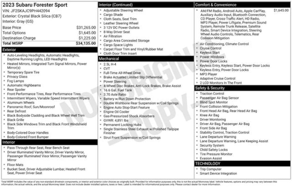 Certified 2023 Subaru Forester Sport SUV