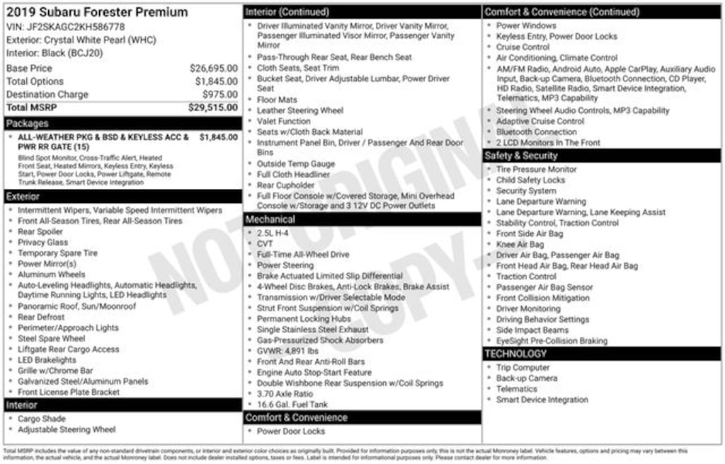 Used 2019 Subaru Forester Premium SUV