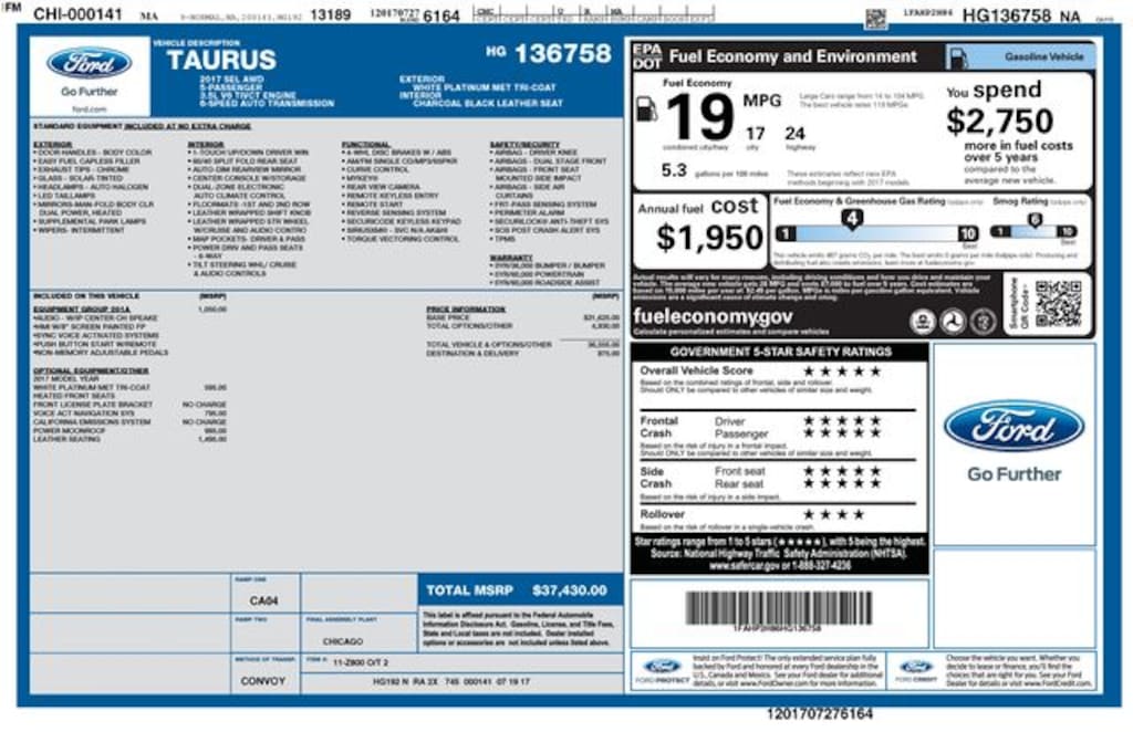 Used 2017 Ford Taurus SEL Sedan