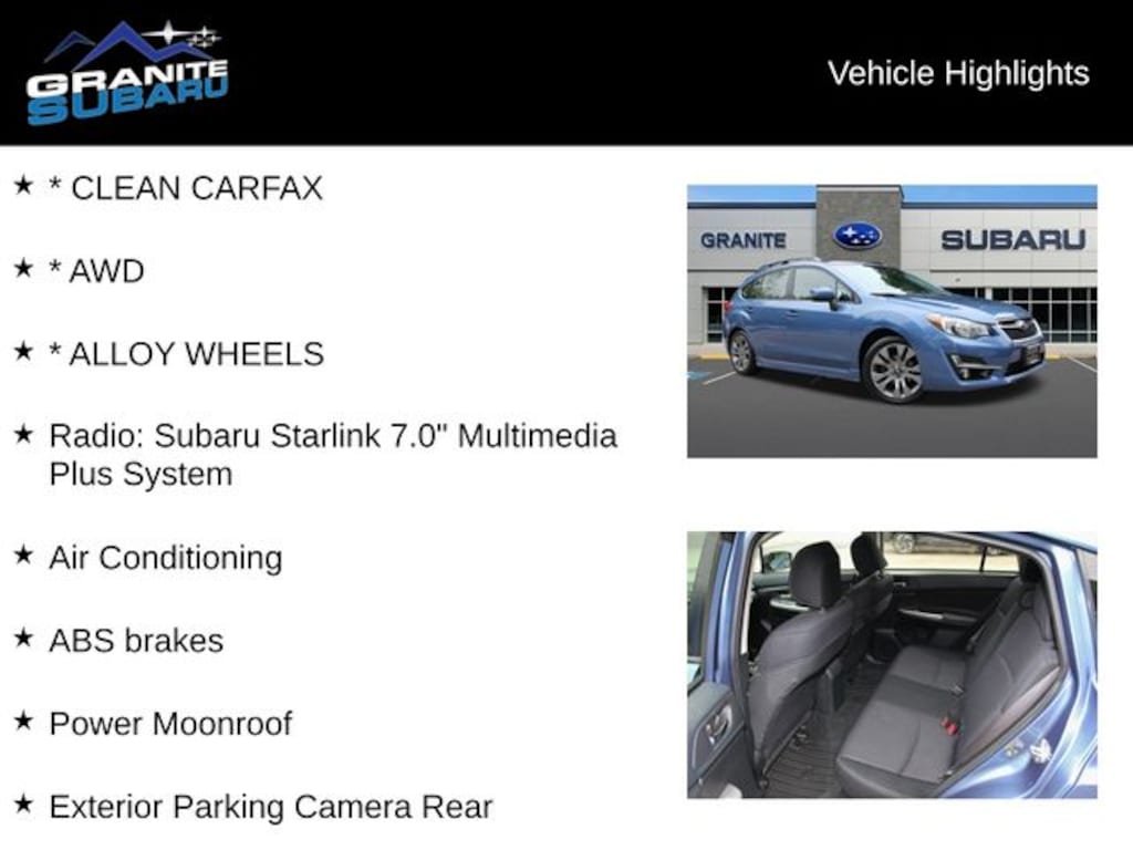 Used 2016 Subaru Impreza 2.0i Sport Premium Hatchback