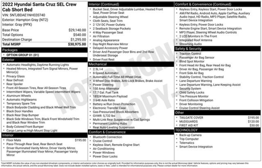 Used 2022 Hyundai Santa Cruz SEL Truck