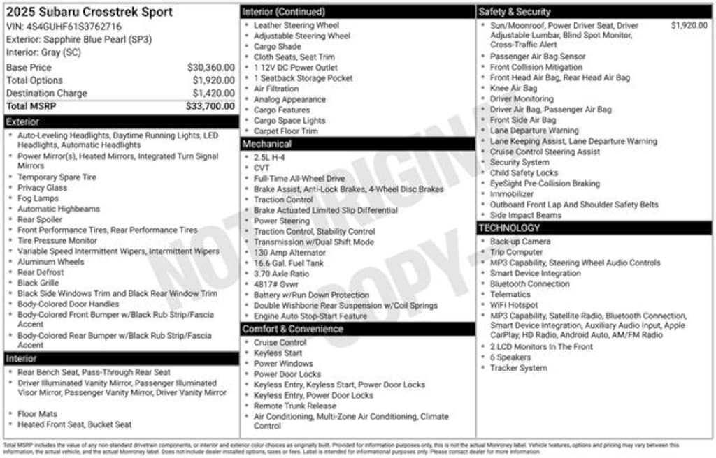 Certified 2025 Subaru Crosstrek Sport SUV