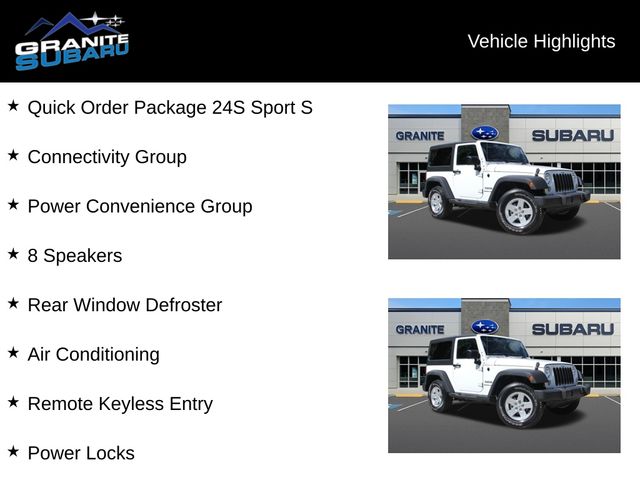 Used 2018 Jeep Wrangler JK Sport S with VIN 1C4AJWAG2JL828292 for sale in Hudson, NH