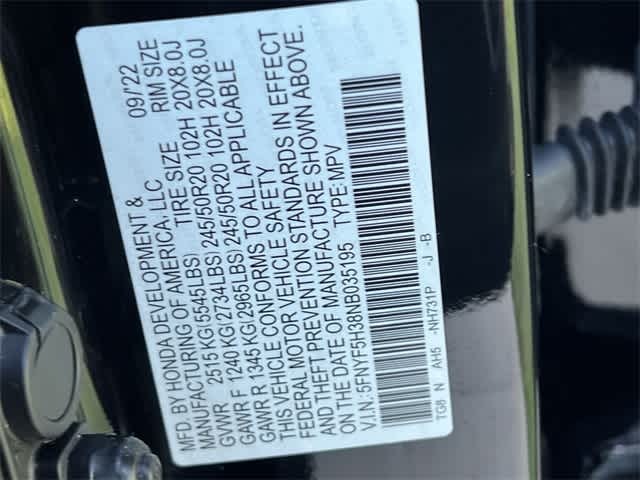 2022 Honda Pilot Sport 22