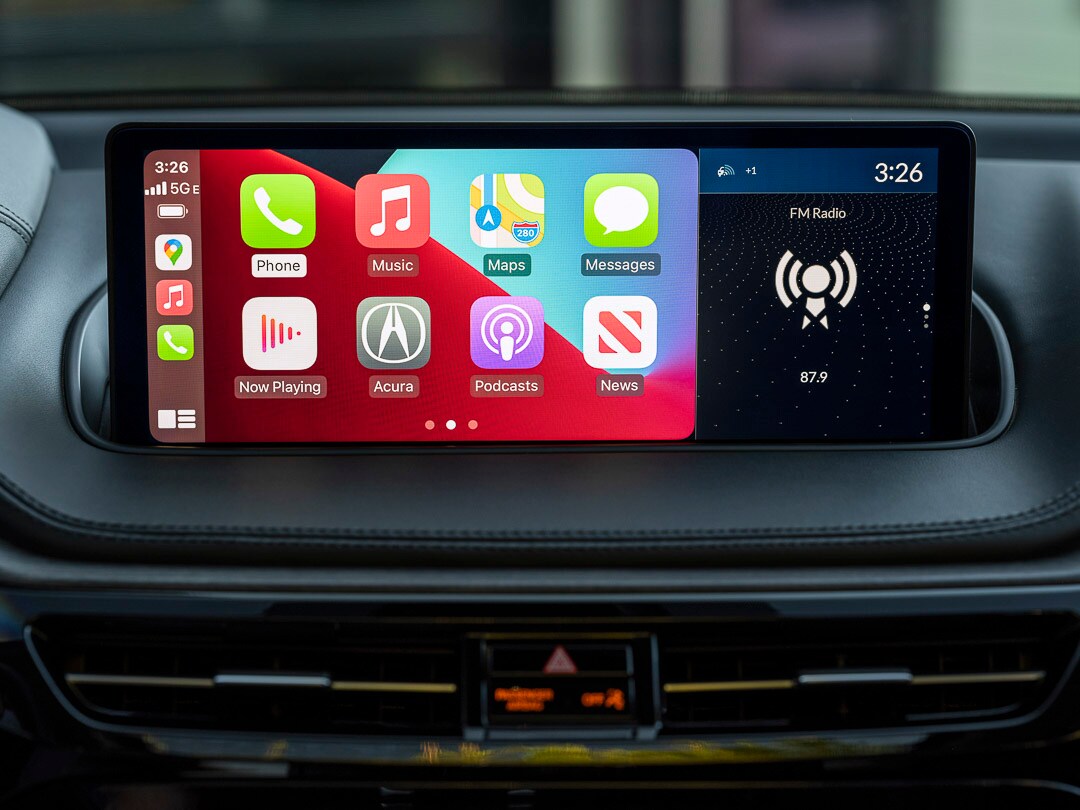 vue de l'écran tactile affichant les fonctions Apple CarPlay