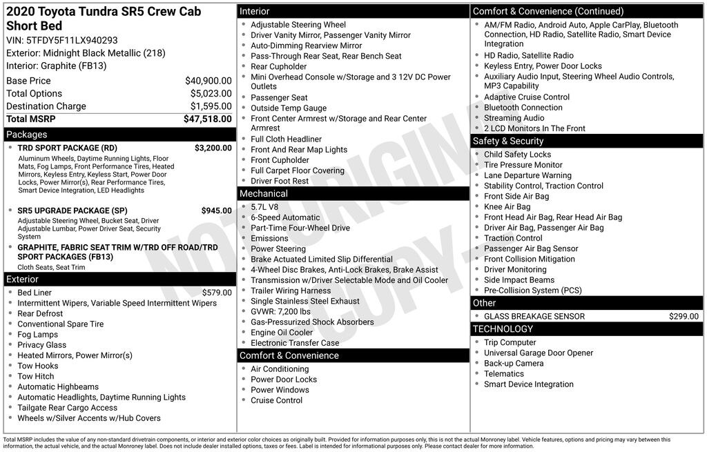 Used 2020 Toyota Tundra SR5 Truck