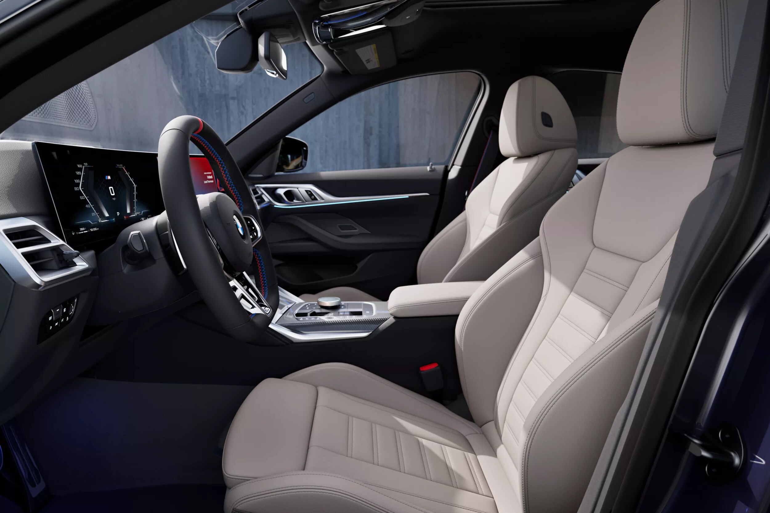 The front interior of a bmw 4 series.