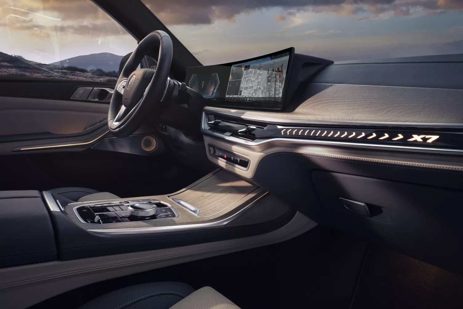 The front dash of a bmw x7.