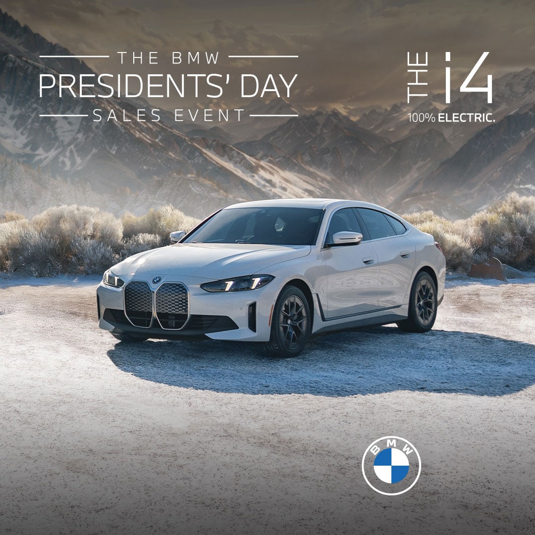 2025 BMW i4 in a desert scene.