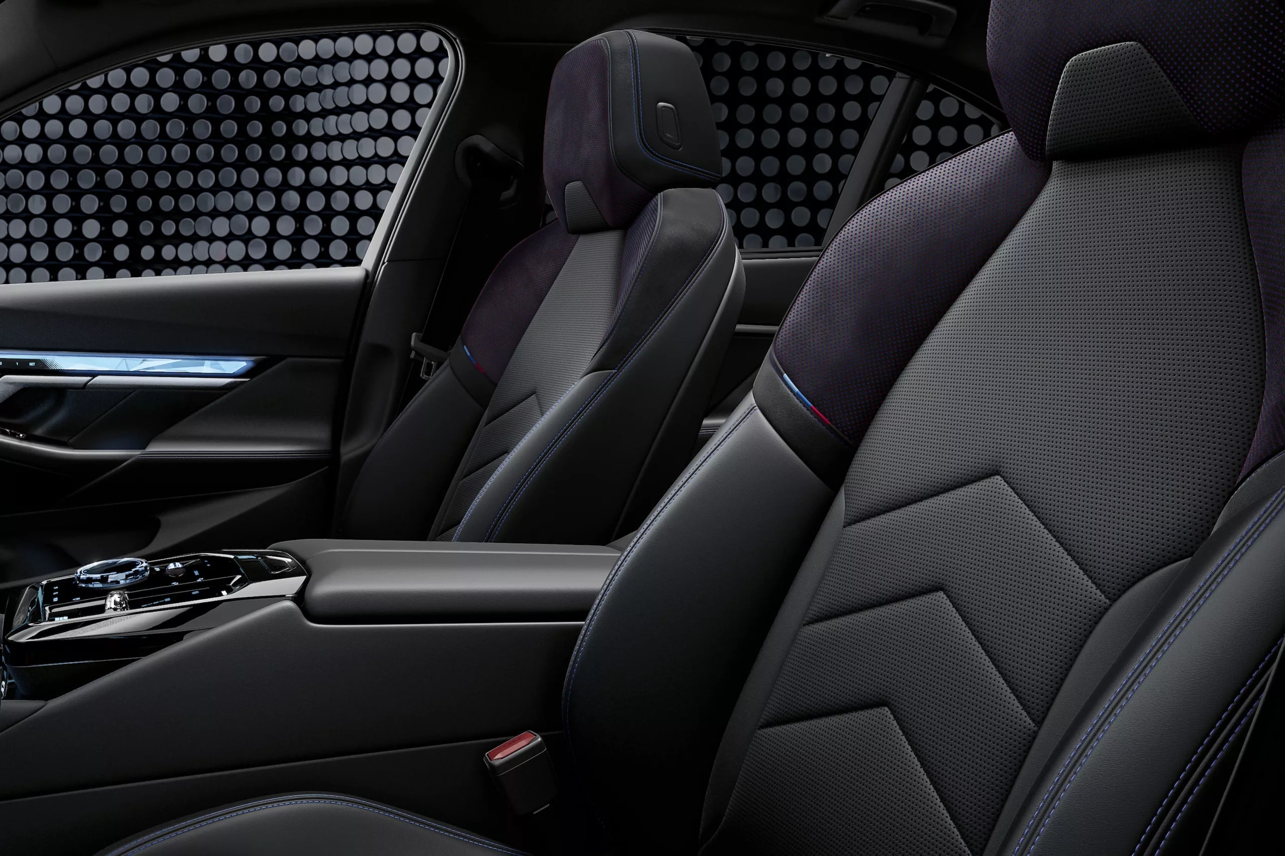 The interior of a BMW i5.