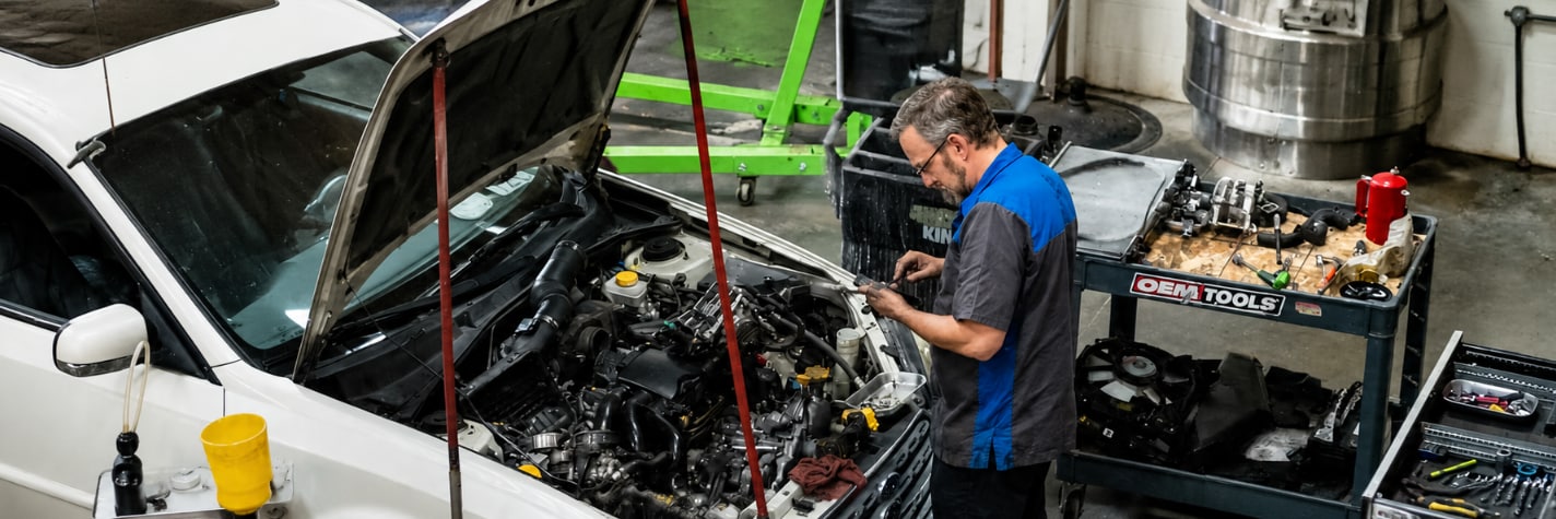 Car engine repair at a service shop.png