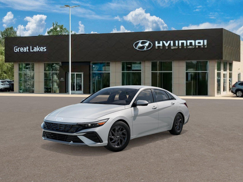 New 2026 Hyundai Elantra Hybrid Blue Sedan
