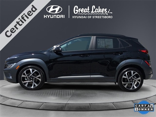 Certified 2022 Hyundai Kona Limited with VIN KM8K5CA30NU921179 for sale in Streetsboro, OH
