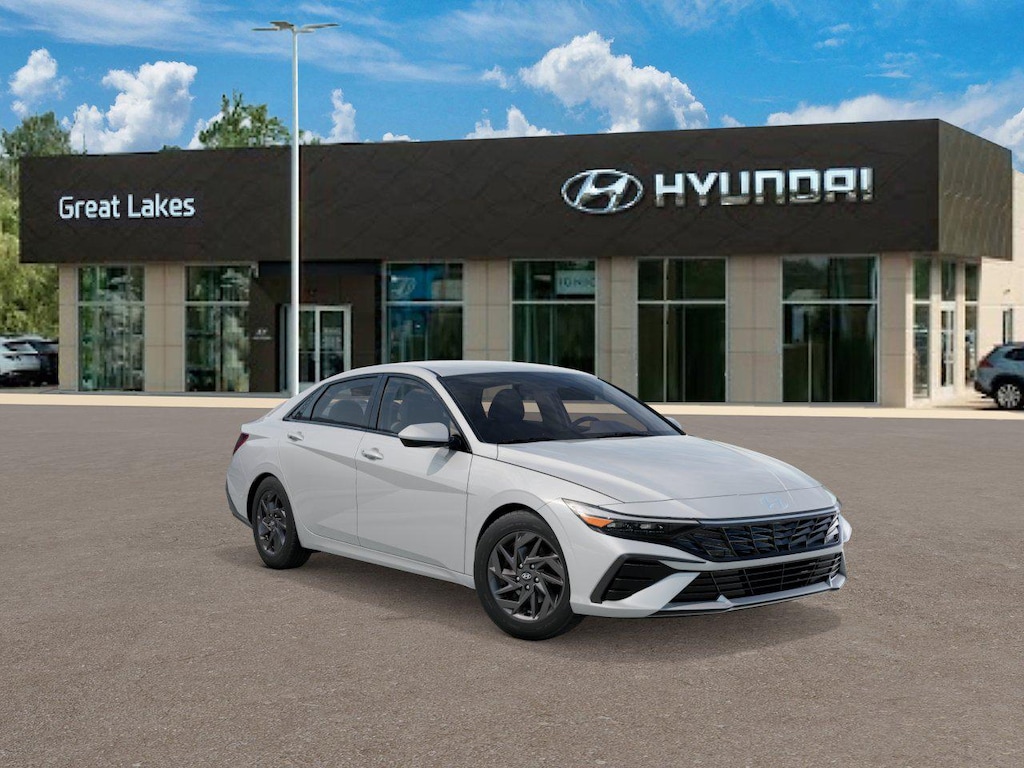 New 2026 Hyundai Elantra Hybrid Blue Sedan