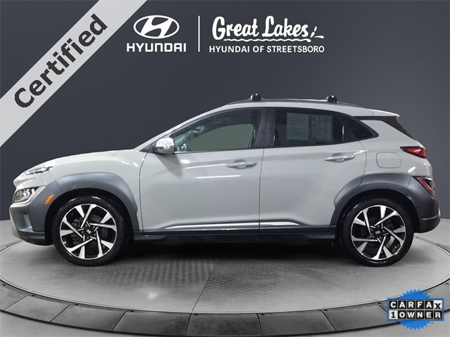 Certified 2022 Hyundai Kona Limited with VIN KM8K5CA34NU752364 for sale in Streetsboro, OH