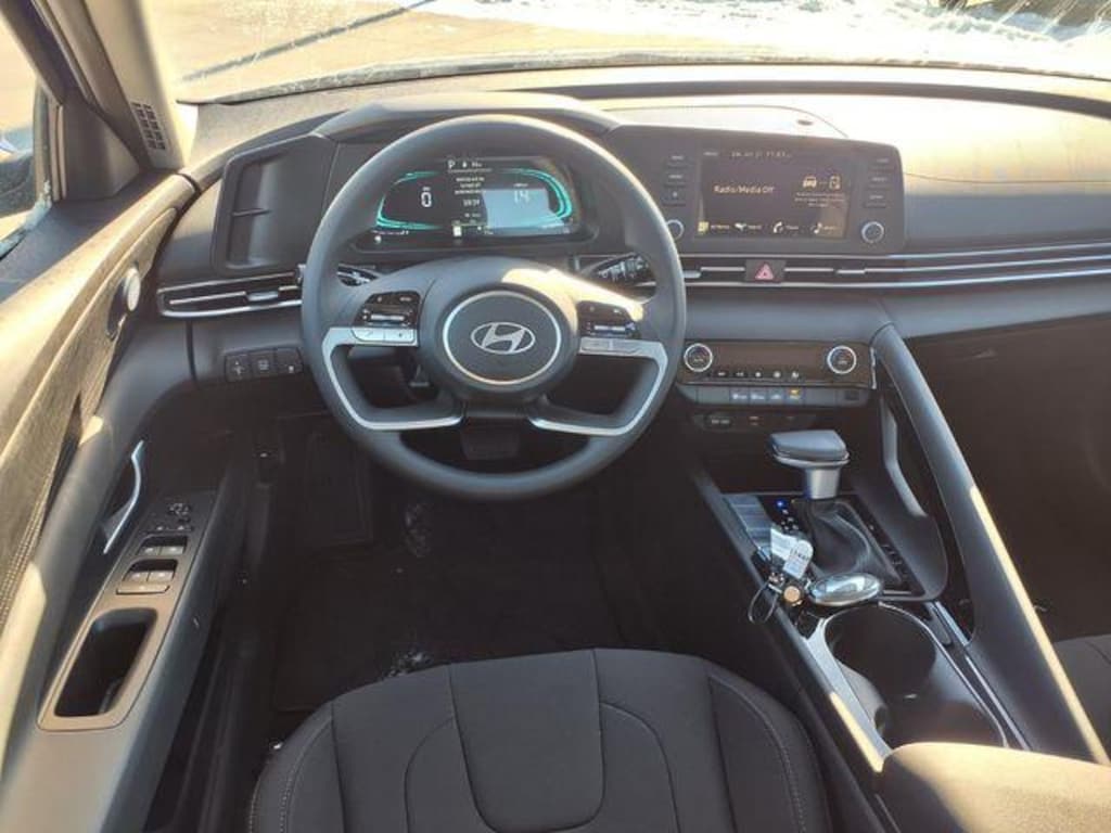 New 2026 Hyundai Elantra Hybrid Blue Sedan