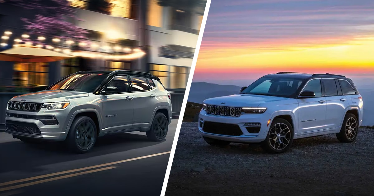 Comparison photos of the Jeep Compass and Jeep Grand Cherokee