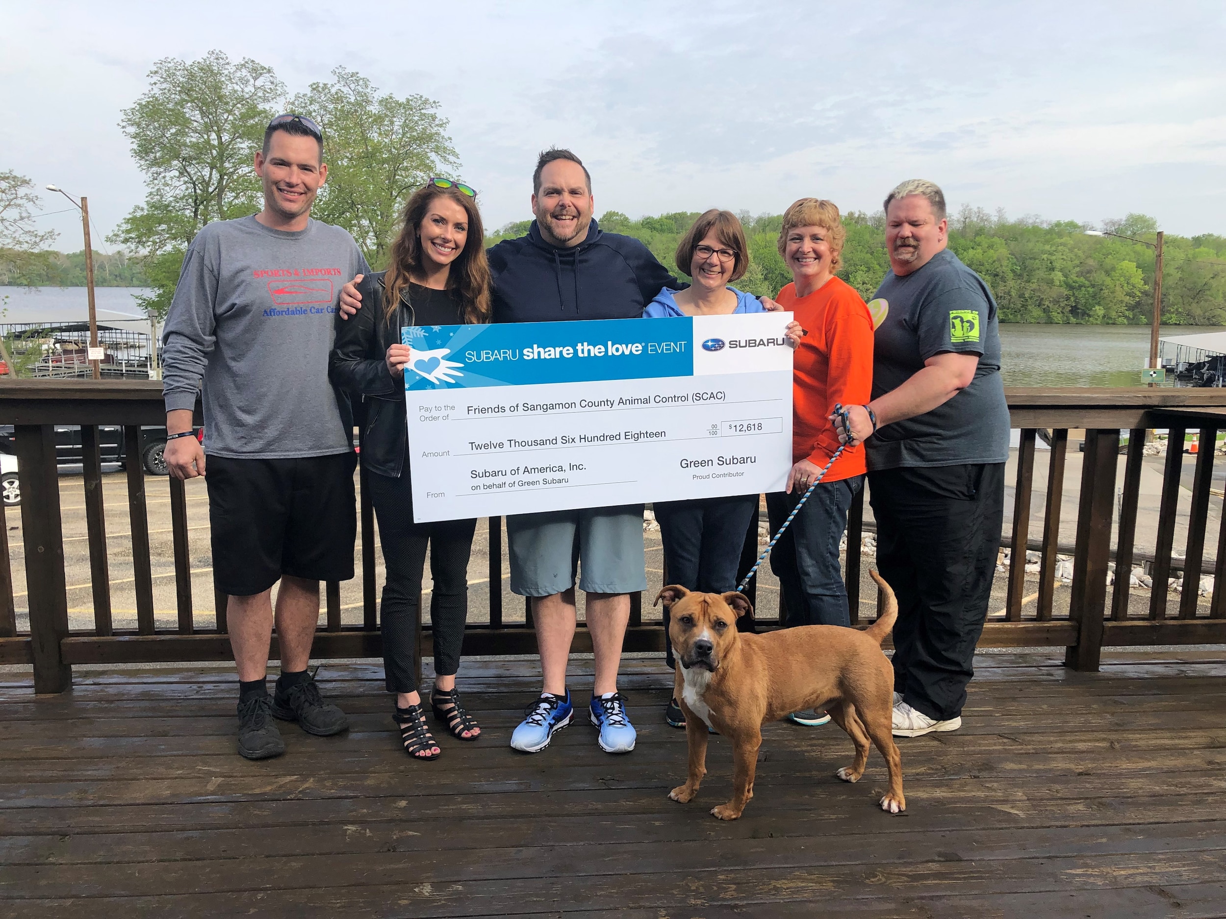 green subaru share the love event in central illinois