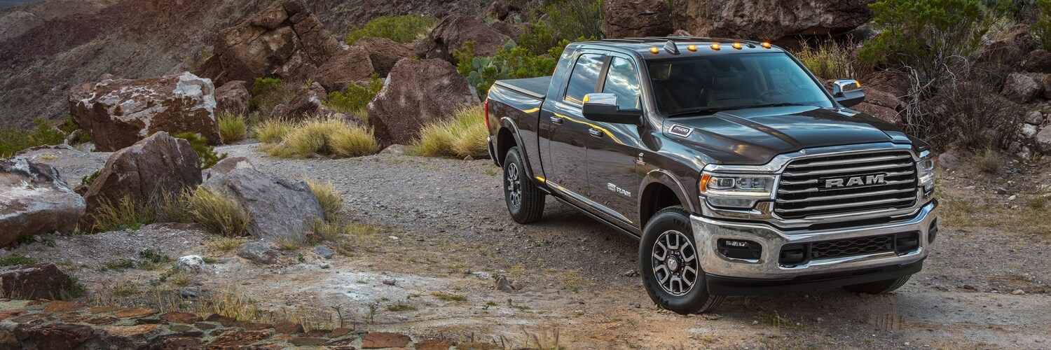 tram 2500 truck parked in front of rocky landscape