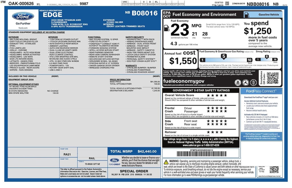 Used 2022 Ford Edge Titanium SUV