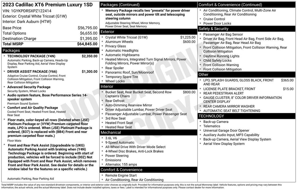 Used 2023 CADILLAC XT6 Premium Luxury SUV