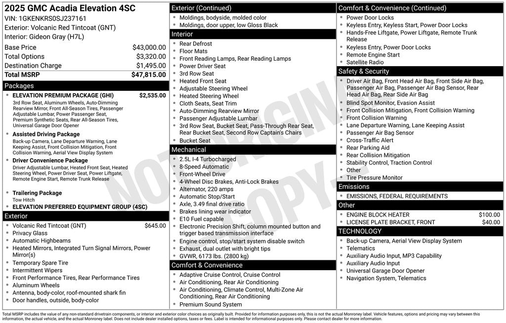 Used 2025 GMC Acadia Elevation SUV