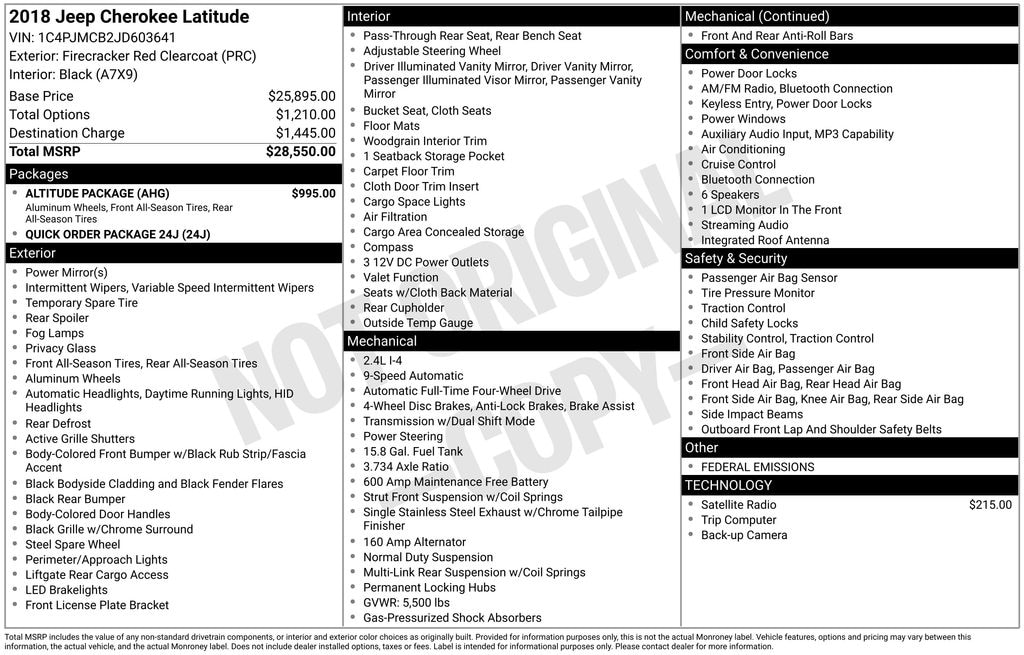 Used 2018 Jeep Cherokee Latitude 4x4 SUV